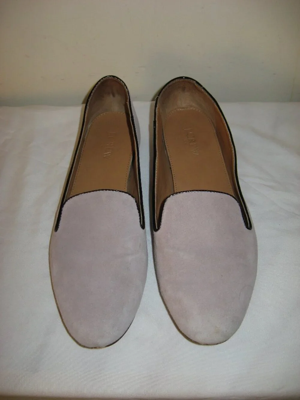 J.Crew lavendar suede black piping trim flats